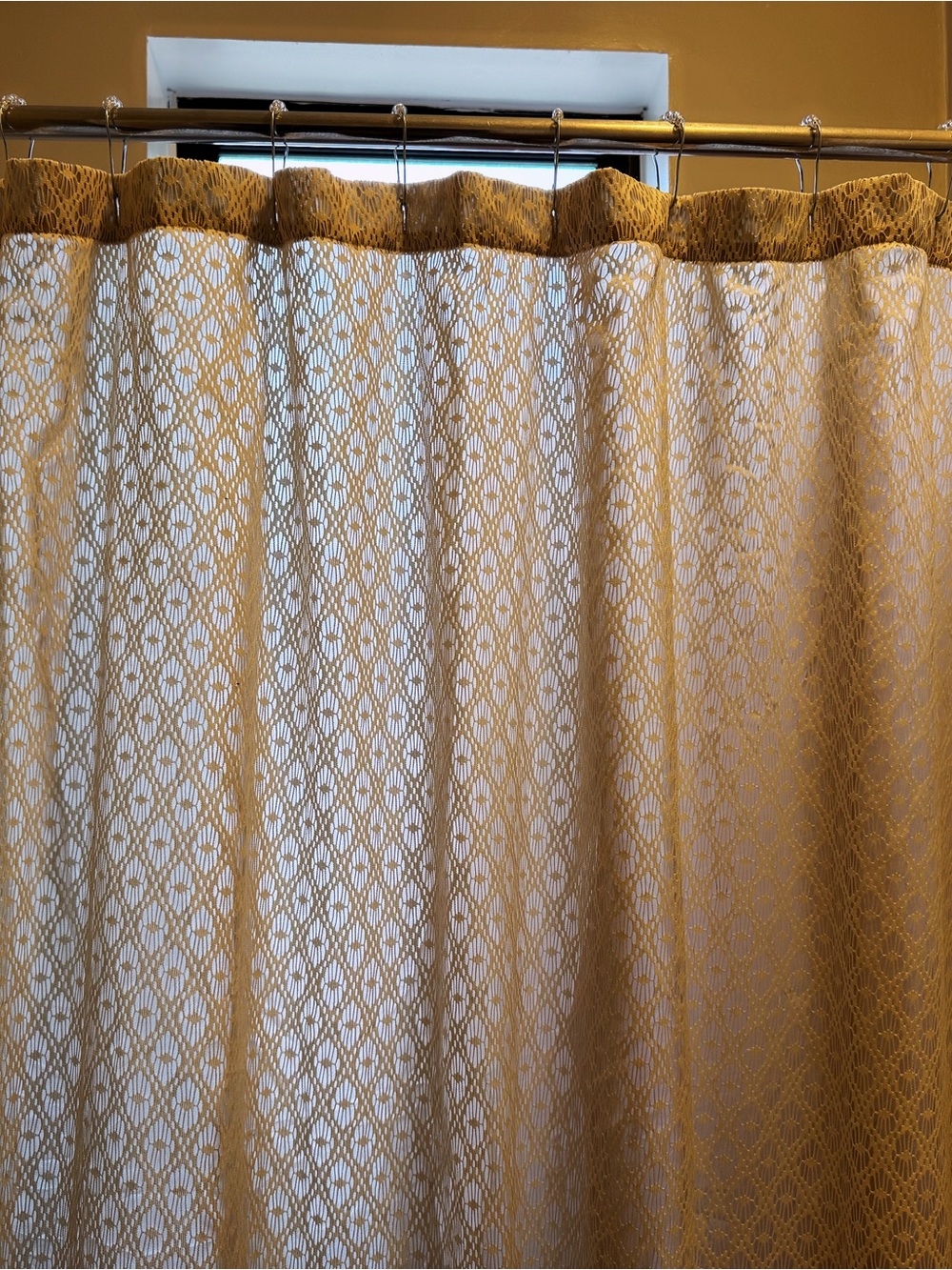 Beige Lace "Shabby Chic" lined shower curtain